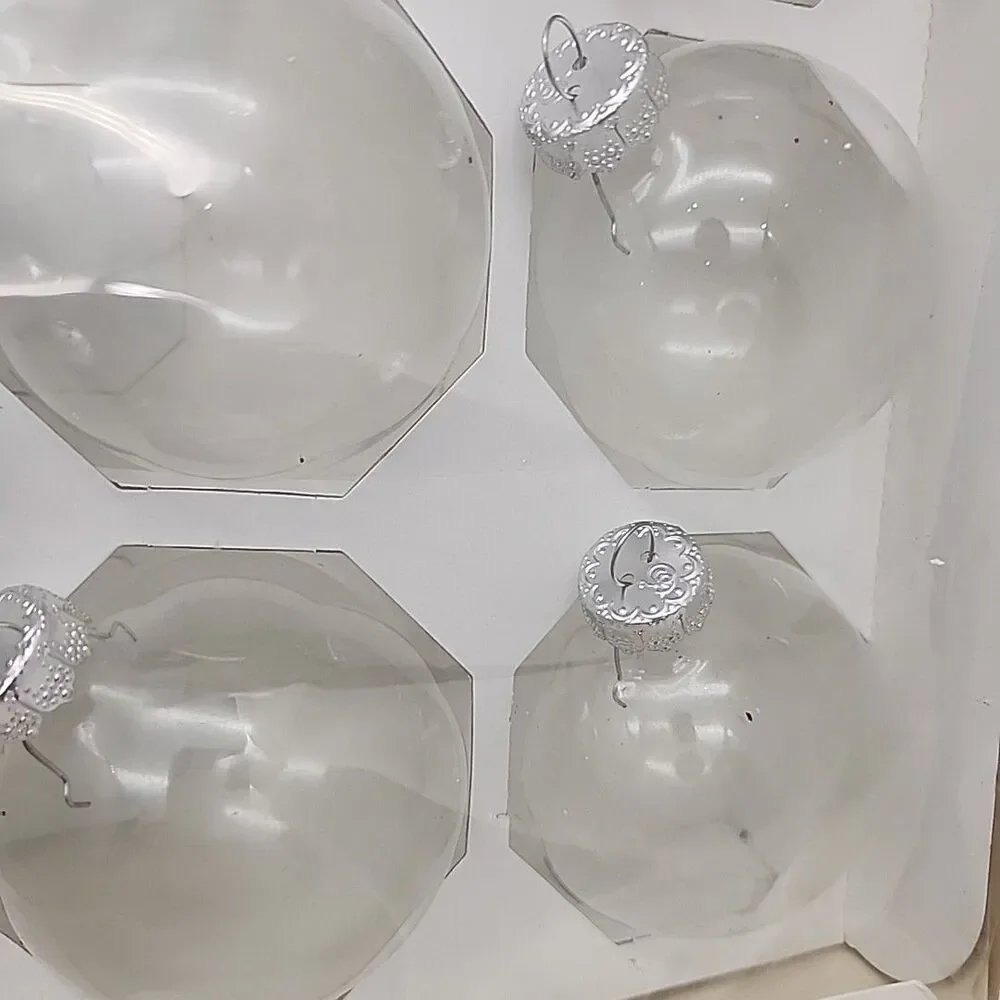 Ornament Clear Glass by TARGET Set Of 8 Made In USA 2002 2.5 Inch Seamless VTG